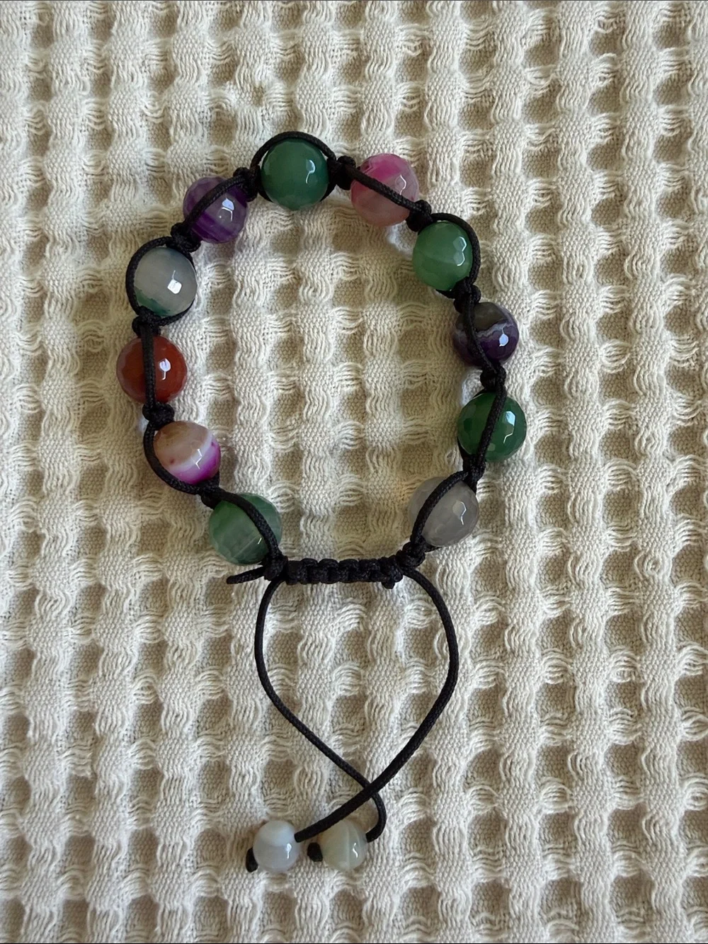 Multicolor Mixed Of NaturalStones Beaded Adjustable Bracelet - Women's Accessory